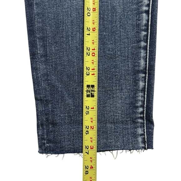 Judy Blue High Rise Raw Hem Relaxed Fit Jeans 11/30 Distressed Crop 88191 *Read - Picture 11 of 15